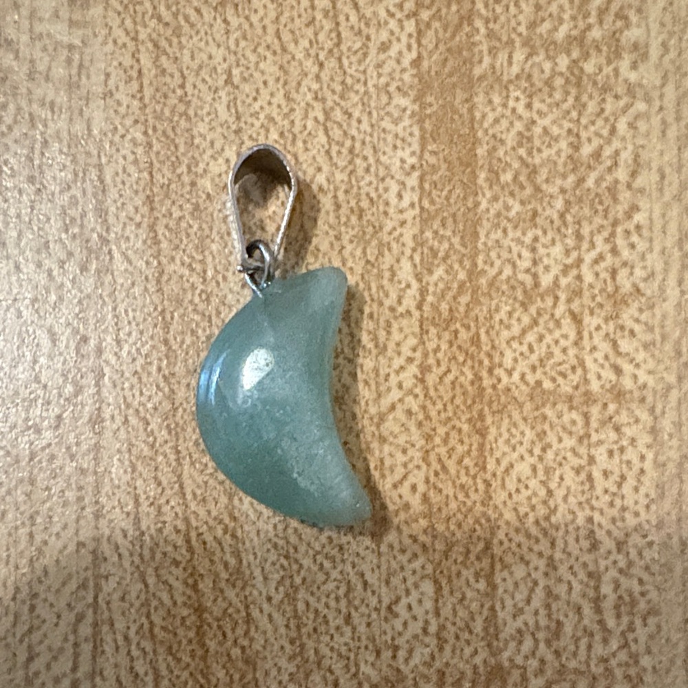 Green Adventurine Crescent Pendant